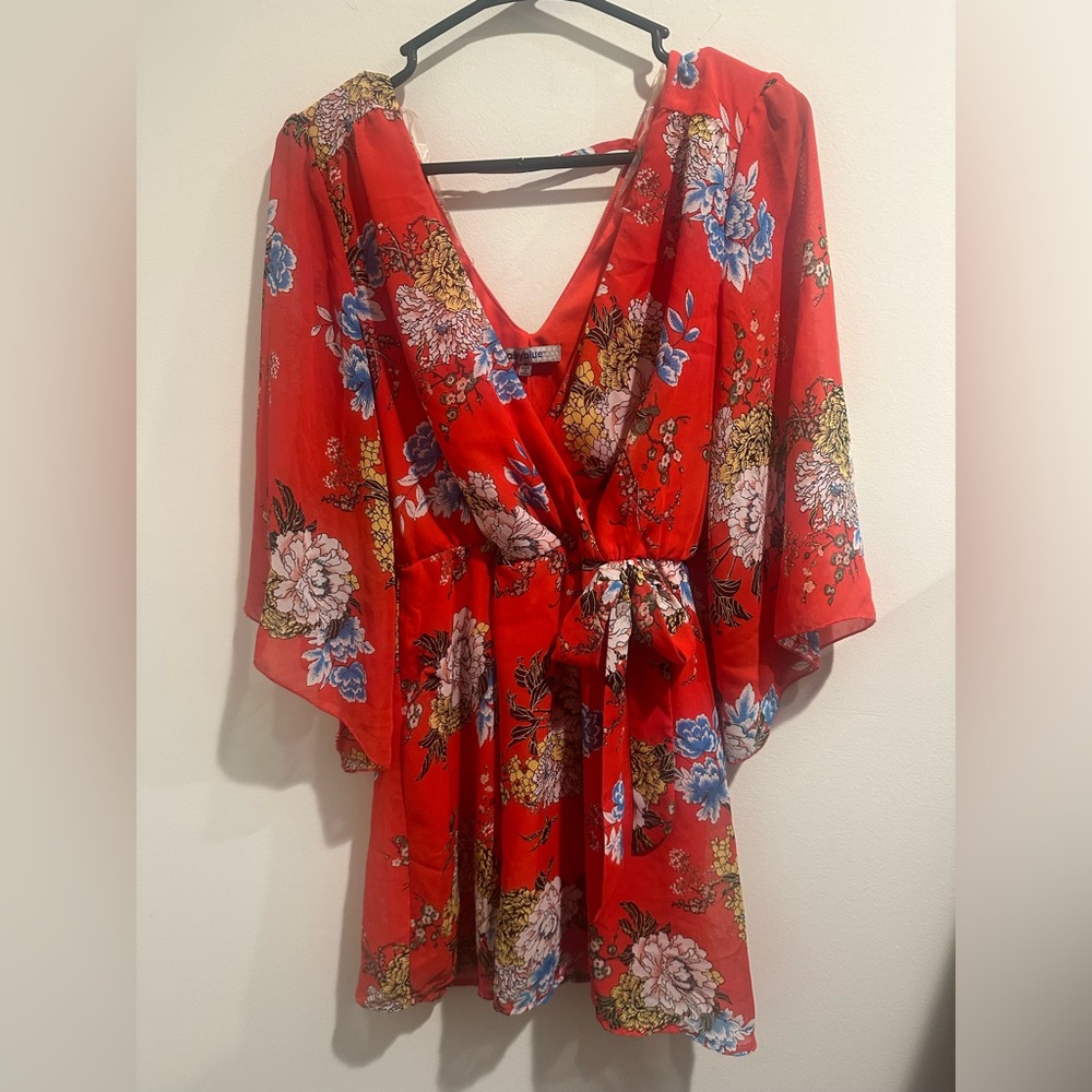 Bailey blue red floral dress NWOT